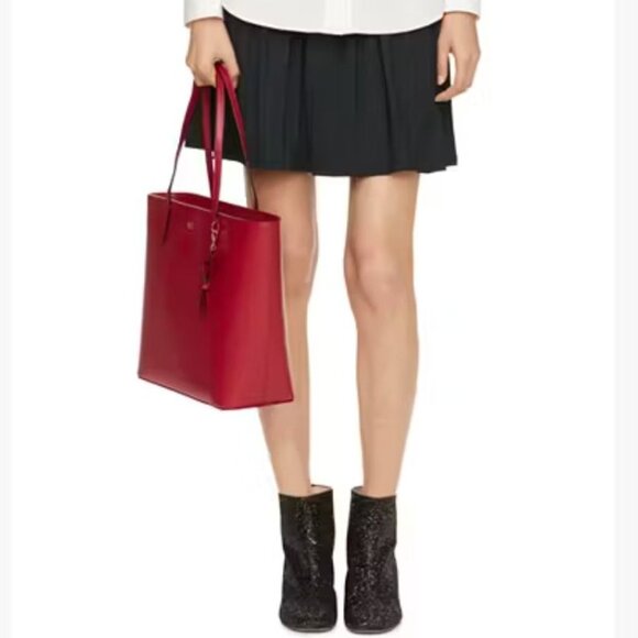 🔴 Kate Spade New York Red Leather Tote Bag - Brand New Without Tags - Picture 2 of 15